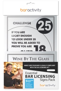 Essential Pub Legal Signs & Notices Pack - Silver (Black Text)